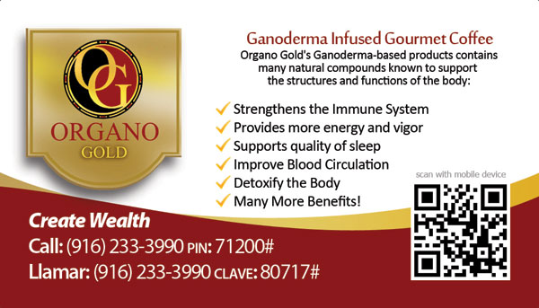 Joe Bellini Organo Gold Business Cards