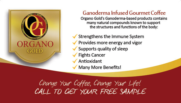 Organo Gold Business Card Design