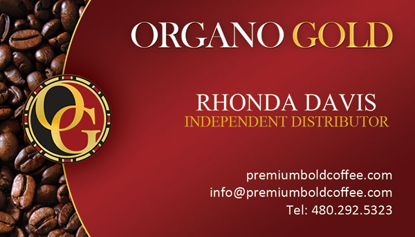 Rhonda Davis Organo Gold Business Cards