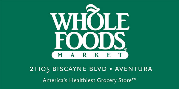 6' x 3' scrim vinyl banner for Whole Foods Market in Aventura.