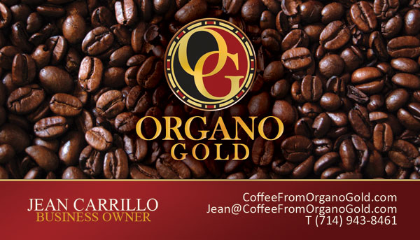 Jean Carrillo Organo Gold Business Card