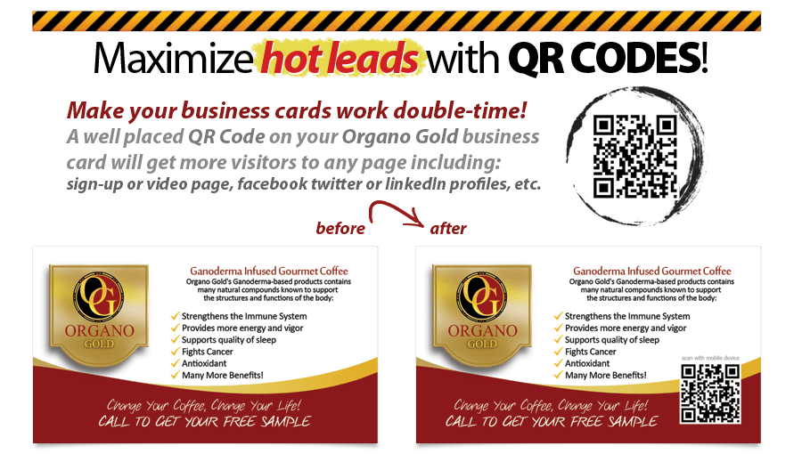QR Code for Organo Gold business cards