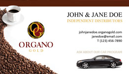 Organo Gold Car Program Business Cards