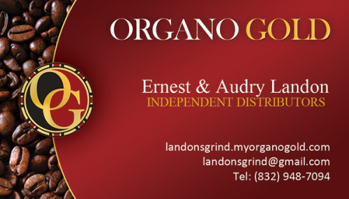 Ernest & Audry Landon Organo Gold Business Cards