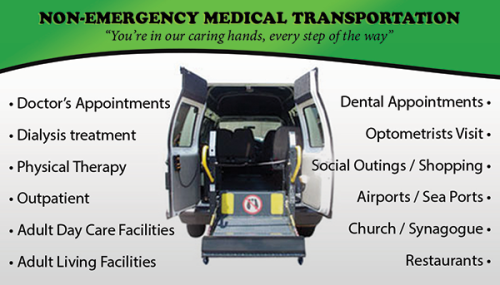 Business cards for non-emergency medical transportation.