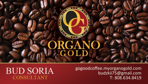 Bud Soria Organo Gold Business Cards
