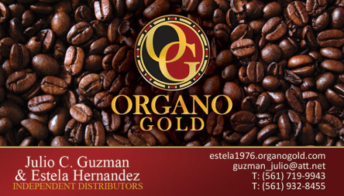 Julio C. Guzman and Estela Hernandez Organo Gold Business Cards