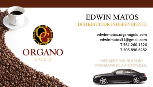 Edwin Matos Organo Gold Business Cards
