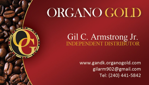 Organo Gold Business Card for Gil G. Armstrong Jr.