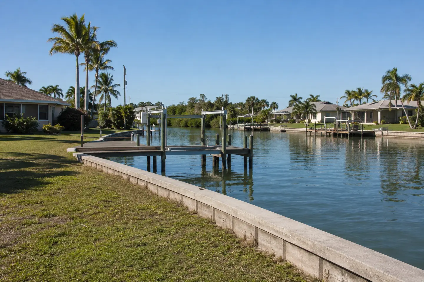 Englewood Seawall Guide website project showing a residential canal seawall