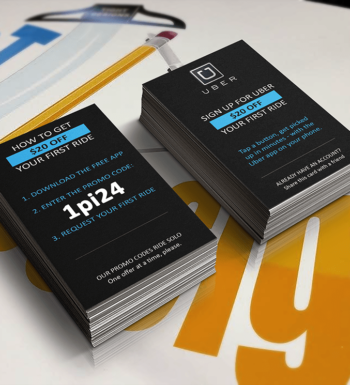 Uber Referral Cards printed on Premium Card-Stock