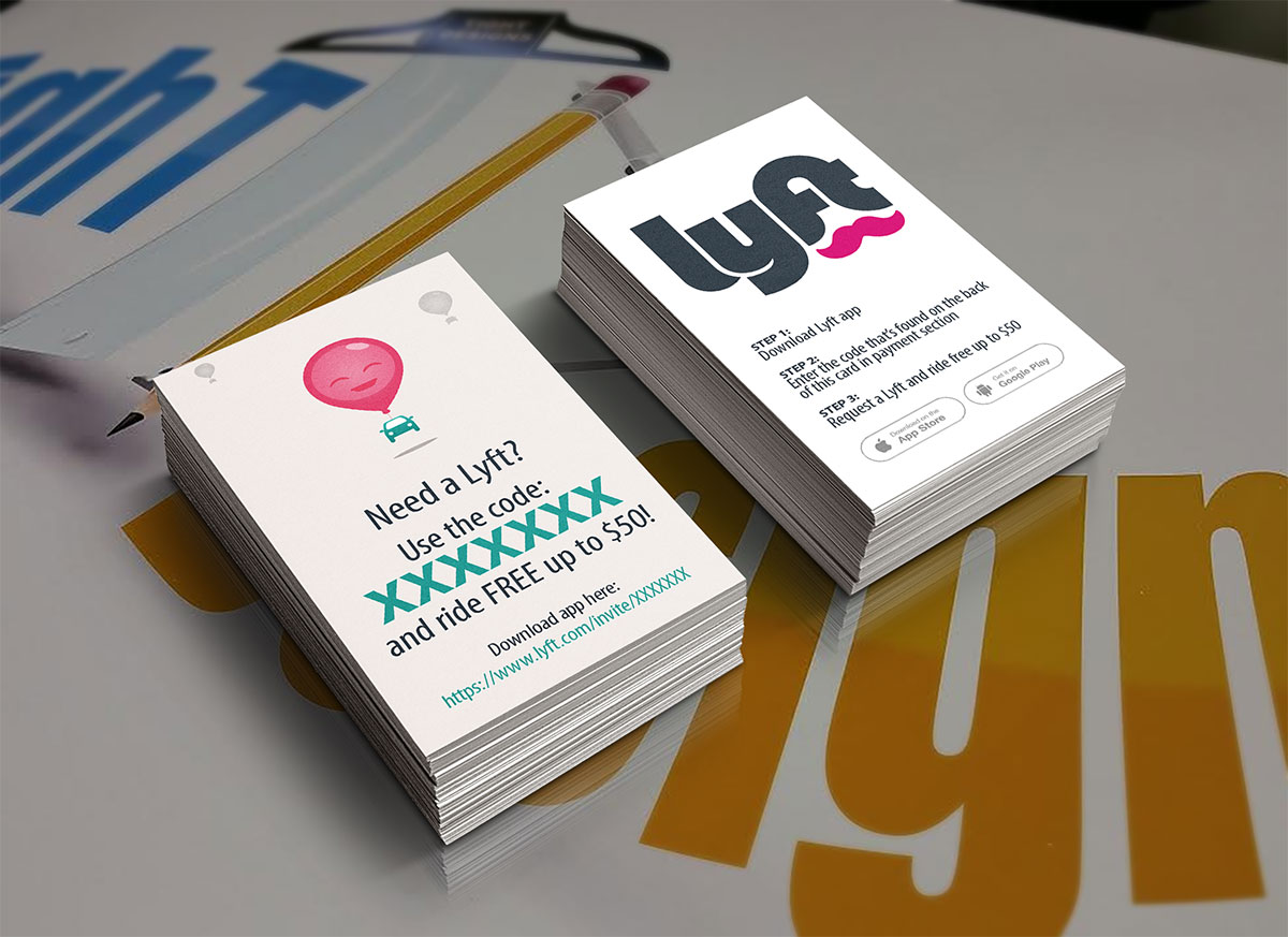 Lyft Business Cards : Buy Low-Cost Lyft Referral Cards