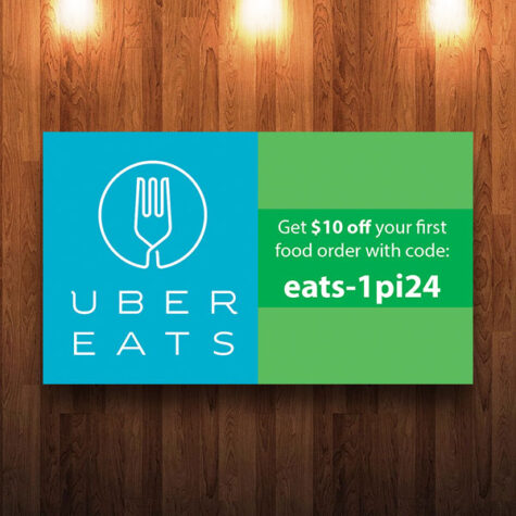 Uber EATS promo code cards