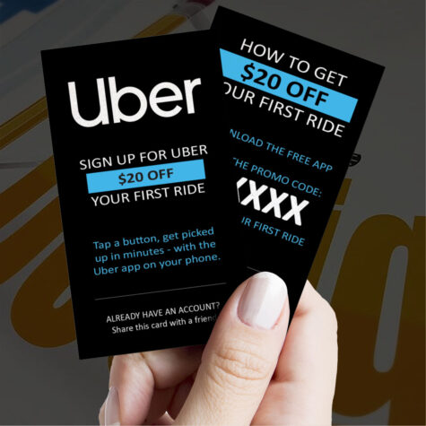 Standard Business Card size for Uber Rider Referral Cards