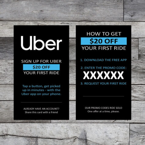 Enlarged picture displaying Uber Rider Referral card design
