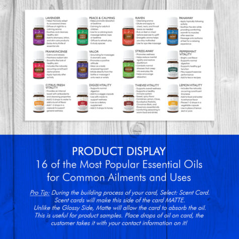 Young Living Product Display of Essential Oils