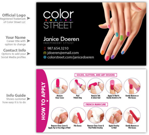 Color Street Business Card Features