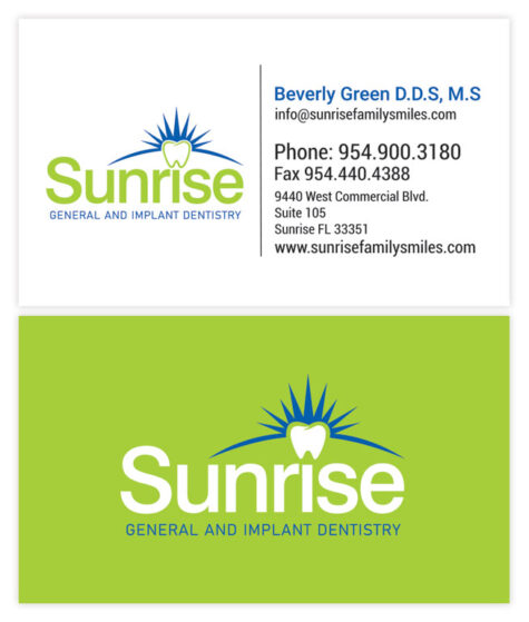 Sunrise Family Smiles business cards