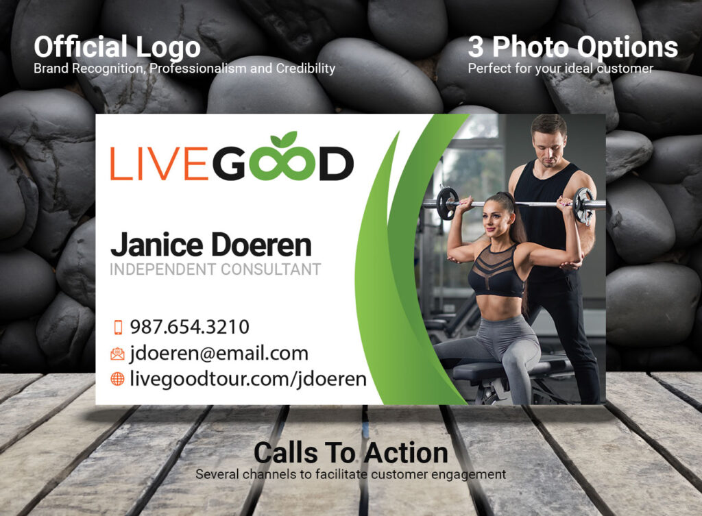 Front of the LiveGood business card.