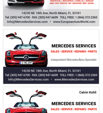 German and European Car Business Cards