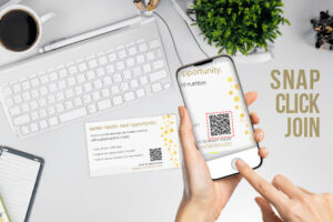 back of zinzino business card showing scannable qr code