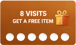 Small orange vape shop punch card displaying offer.