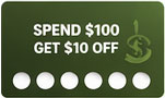 Small green vape shop punch card displaying offer.